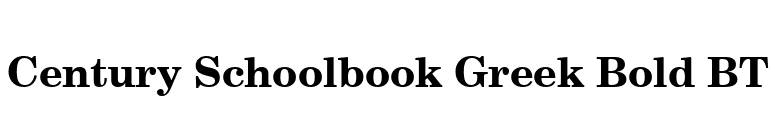 Century Schoolbook Greek Bold BT font preview