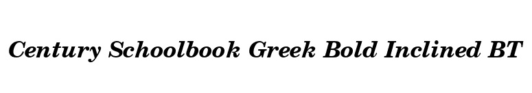 Century Schoolbook Greek Bold Inclined BT font preview
