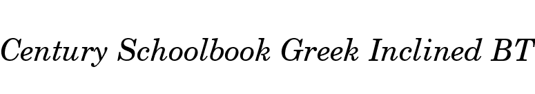 Century Schoolbook Greek Inclined BT font preview
