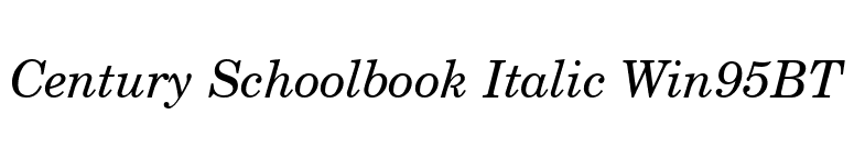 Century Schoolbook Italic Win95BT font preview