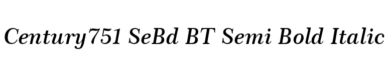 Century751 SeBd BT Semi Bold Italic font preview