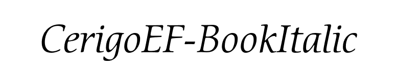 CerigoEF-BookItalic font preview