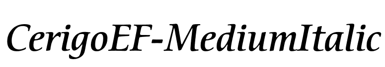 CerigoEF-MediumItalic font preview