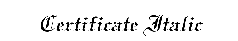 Certificate Italic font preview