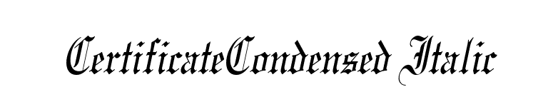 CertificateCondensed Italic font preview