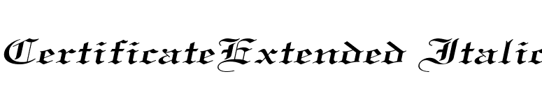 CertificateExtended Italic font preview