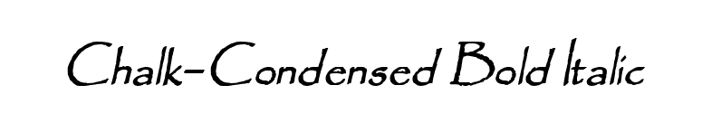 Chalk-Condensed Bold Italic font preview