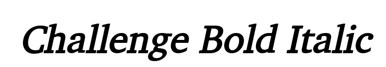 Challenge Bold Italic font preview