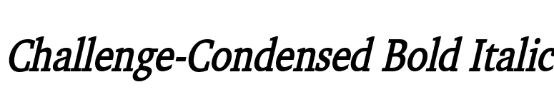 Challenge-Condensed Bold Italic font preview