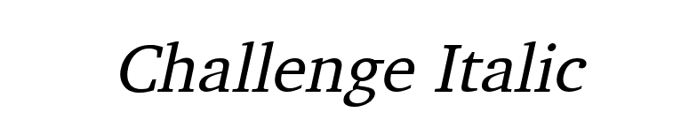 Challenge Italic font preview