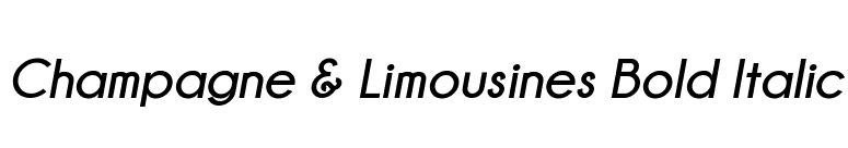 Champagne & Limousines Bold Italic font preview