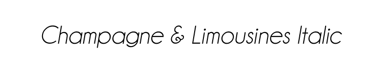 Champagne & Limousines Italic font preview