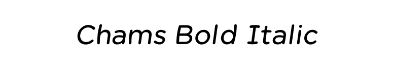 Chams Bold Italic font preview
