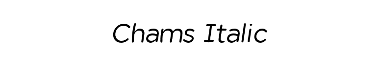 Chams Italic font preview