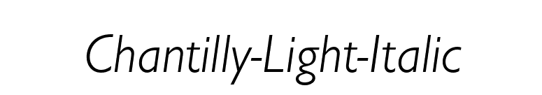 Chantilly-Light-Italic font preview
