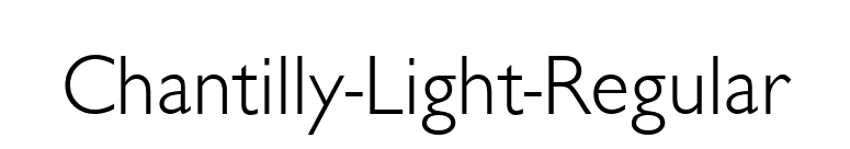 Chantilly-Light-Regular font preview