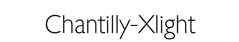 Chantilly-Xlight font preview