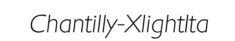 Chantilly-XlightIta font preview