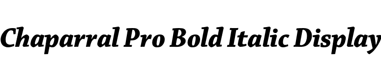 Chaparral Pro Bold Italic Display font preview