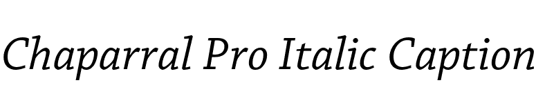 Chaparral Pro Italic Caption font preview