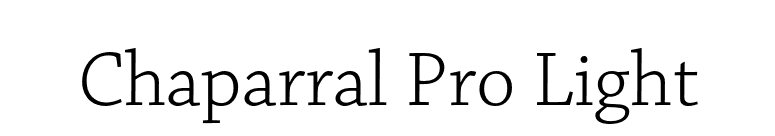 Chaparral Pro Light font preview