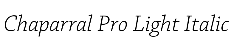 Chaparral Pro Light Italic font preview