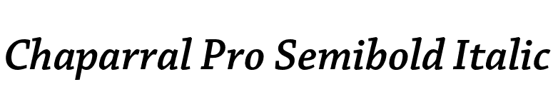 Chaparral Pro Semibold Italic font preview
