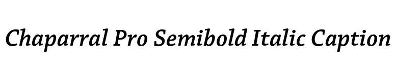 Chaparral Pro Semibold Italic Caption font preview