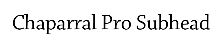 Chaparral Pro Subhead font preview