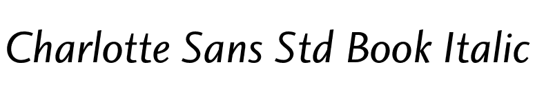 Charlotte Sans Std Book Italic font preview