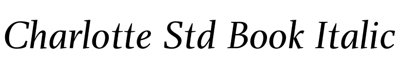 Charlotte Std Book Italic font preview