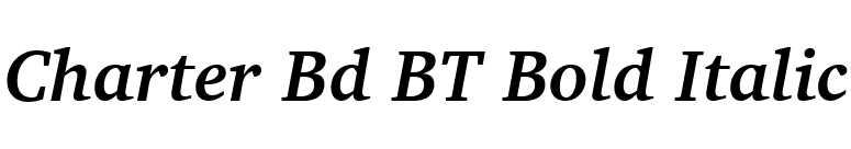 Charter Bd BT Bold Italic font preview