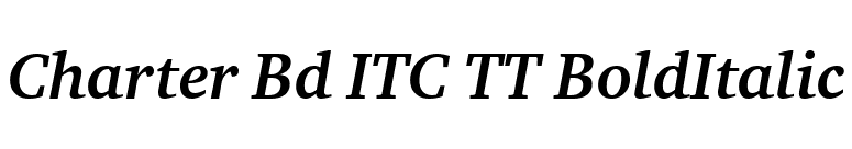 Charter Bd ITC TT BoldItalic font preview
