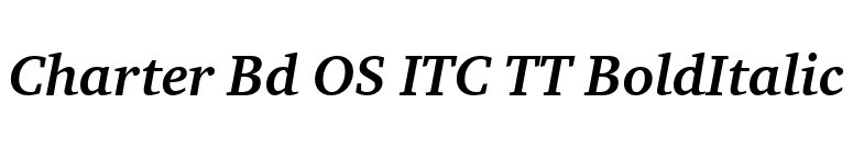 Charter Bd OS ITC TT BoldItalic font preview