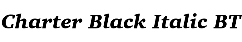 Charter Black Italic BT font preview