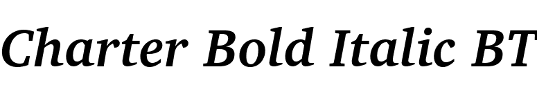 Charter Bold Italic BT font preview