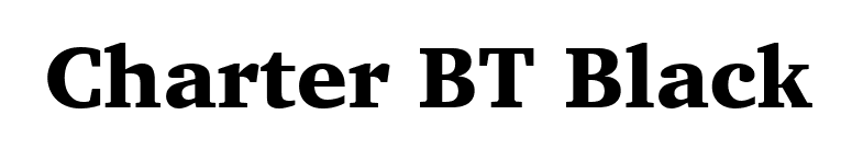 Charter BT Black font preview