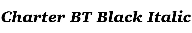 Charter BT Black Italic font preview