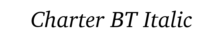 Charter BT Italic font preview