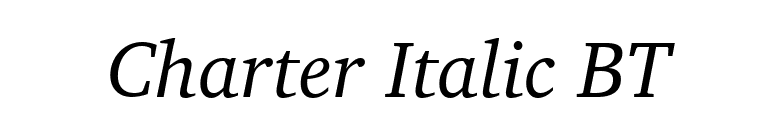 Charter Italic BT font preview