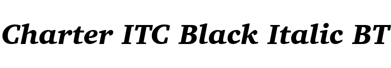 Charter ITC Black Italic BT font preview