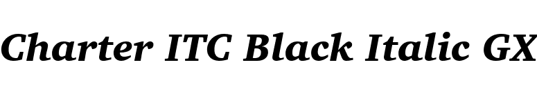 Charter ITC Black Italic GX font preview