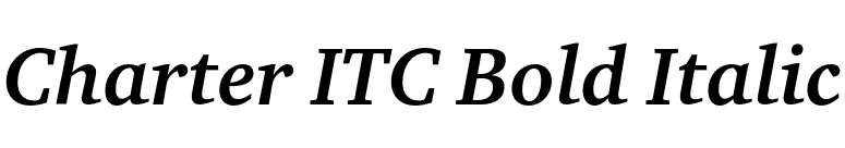 Charter ITC Bold Italic font preview