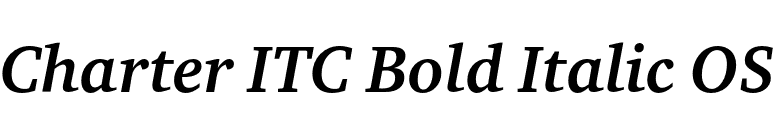 Charter ITC Bold Italic OS font preview