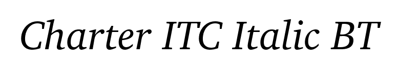 Charter ITC Italic BT font preview