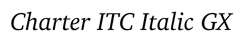 Charter ITC Italic GX font preview
