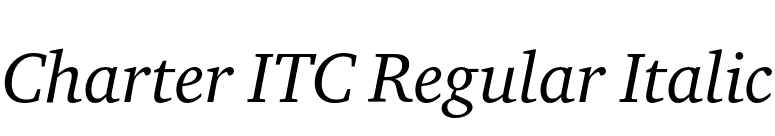 Charter ITC Regular Italic font preview