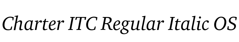 Charter ITC Regular Italic OS font preview