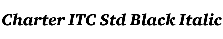 Charter ITC Std Black Italic font preview