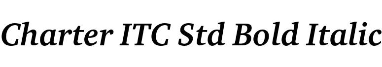 Charter ITC Std Bold Italic font preview